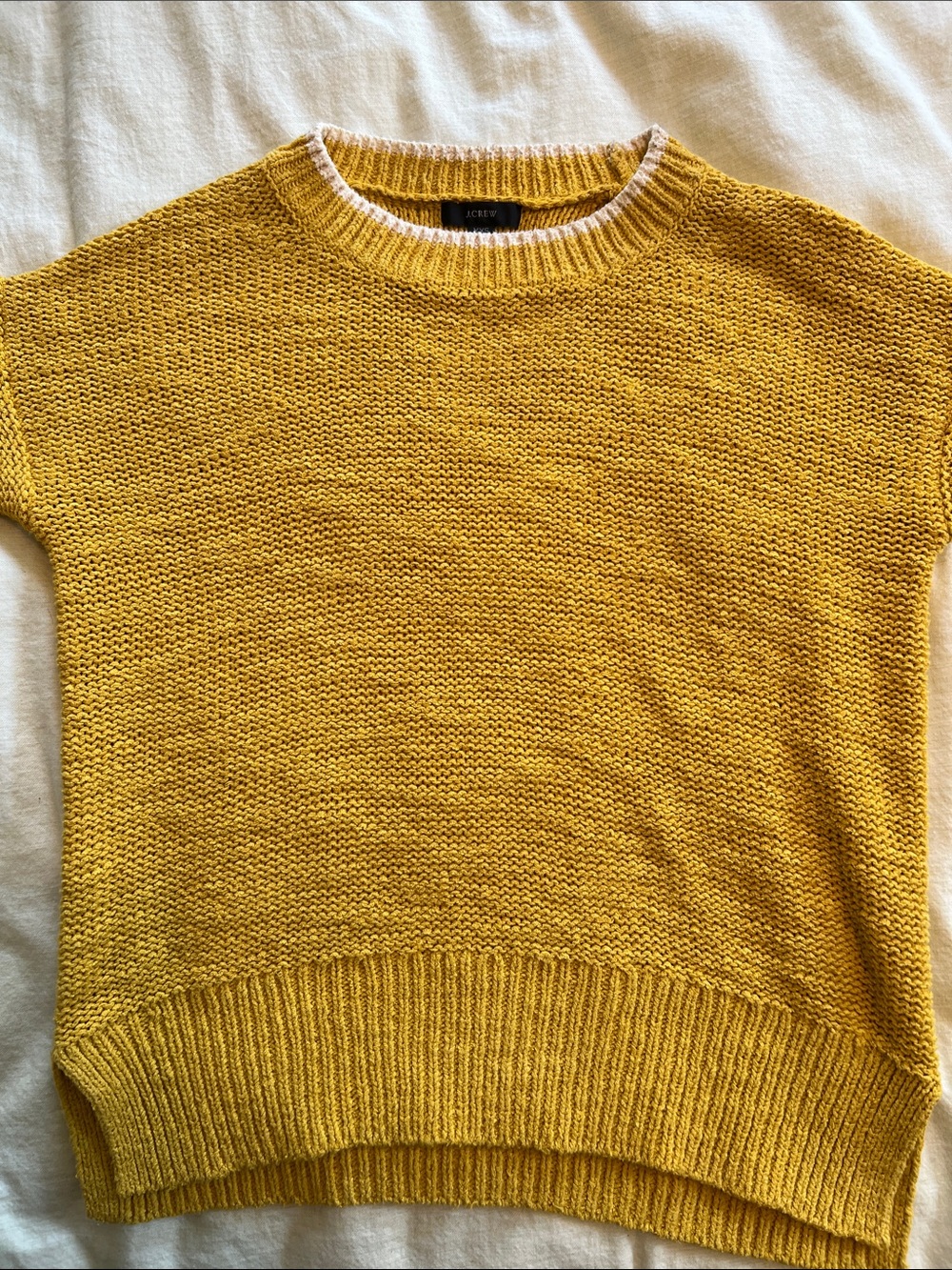 J Crew Mustard Yellow Crewneck Women's Sweater